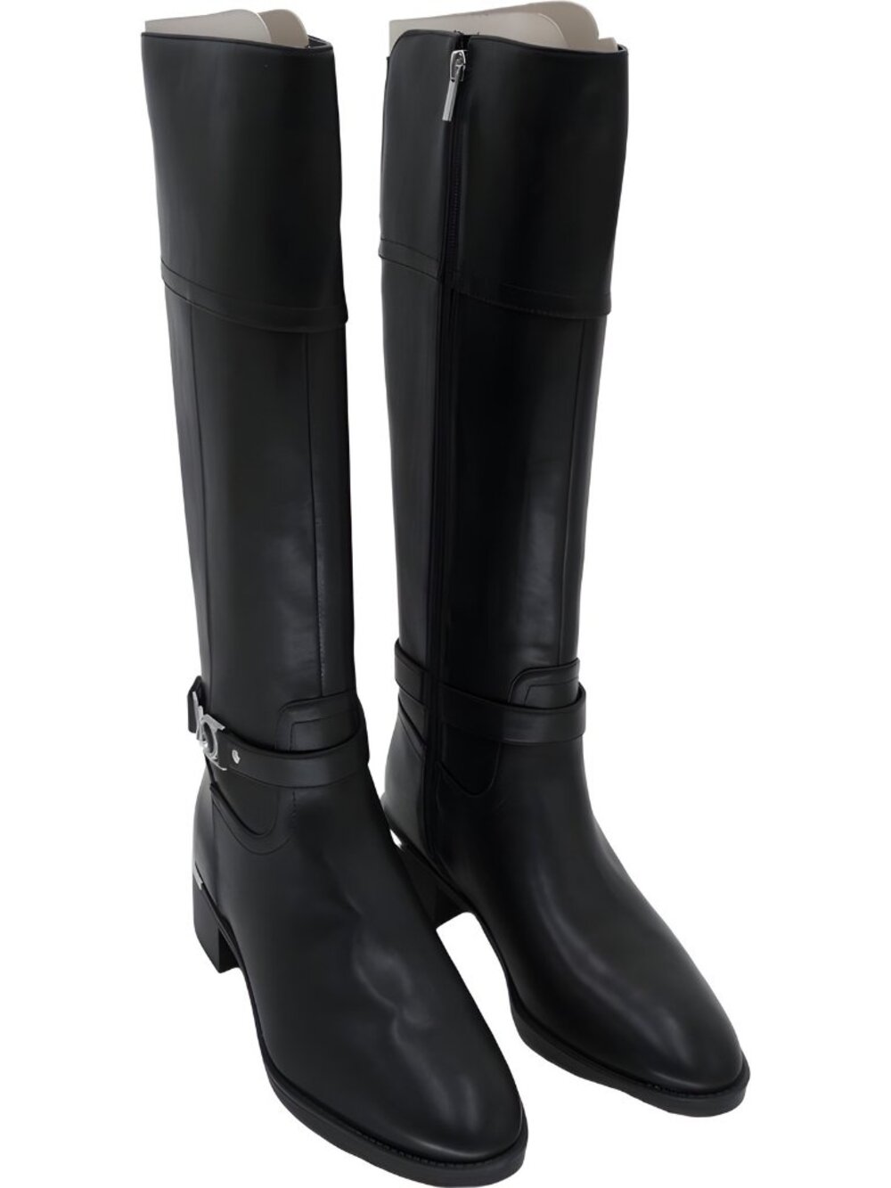 Calvin Klein Womens Daphny Tall Boot Black Knee High Pointy Toe Sz 10M